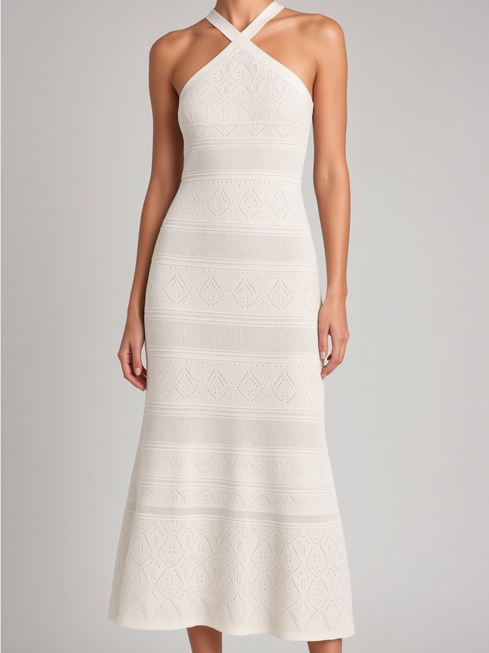 Joie Cream Cross‑Halter Knit Midi Dress NWT Women’s Size Small